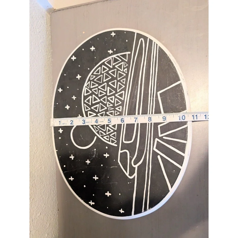 Epcot-Inspired Hand-Painted Wood Wall Art | Spaceship Earth Monorail Disney